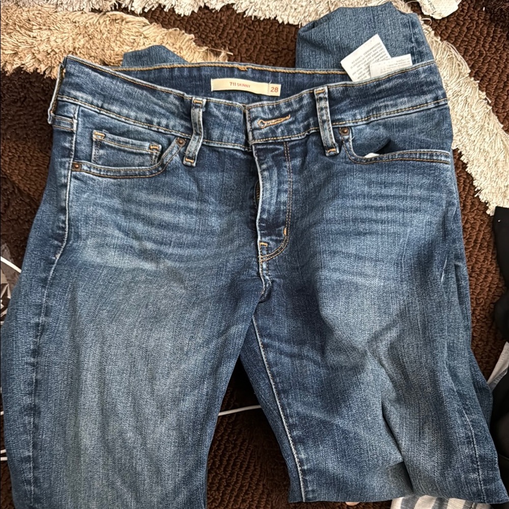 Levi's Blue Straight Leg Jeans Modern Cut